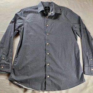 Ben Sherman Tailoring Stretch Button Down Shirt - Large - Blue White Dot